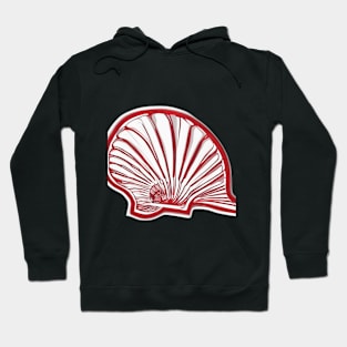 Elegant Red Scallop Shell Design No. 764 Hoodie